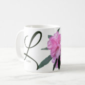 Mug Nom personnalisable Lizzie joli rose L monogramme (Devant gauche)