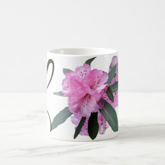 Mug Nom personnalisable Lizzie joli rose L monogramme (Centre)