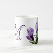 Mug Nom personnalisable Margaret mauve girly floral (Centre)