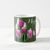 Mug Nom personnalisable Miriam jolies fleurs de tulipe (Devant droit)