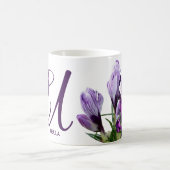 Mug Nom personnalisable Ursula violet fleurs boho girl (Centre)