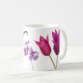 Mug Nom personnalisable Victoria monogramme joli flora (Devant droit)