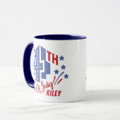 Mug Nom personnalisé 4 juillet rouge blanc et bleu (Devant gauche)