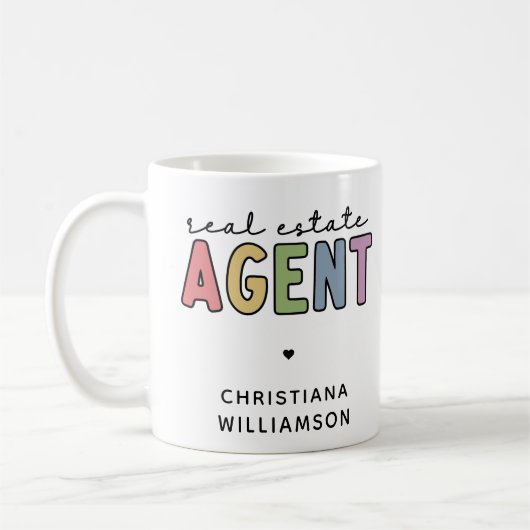 Mug Nom personnalisé Agent immobilier | Cadeaux immobi (Gauche)