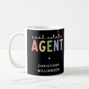 Mug Nom personnalisé Agent immobilier Cadeaux immobi