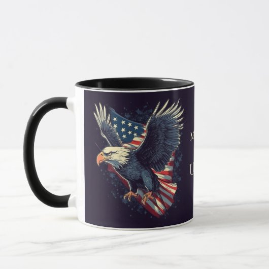 Mug Nom personnalisé Aigle américaine (Gauche)