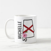 Mug Nom personnalisé Alabama Drapeau et Fleur d'État C (Gauche)