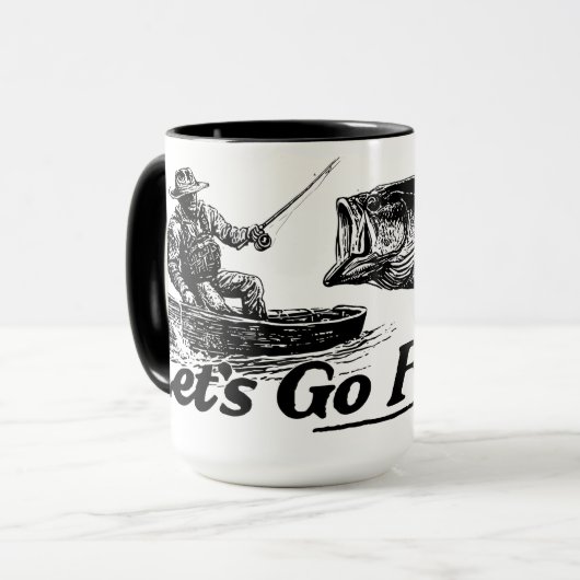 Mug Nom personnalisé Allons pêcher la truite (Devant gauche)