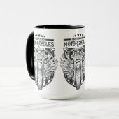 Mug Nom personnalisé "American Motocycles" muqueuses (Devant gauche)