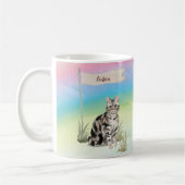 Mug Nom personnalisé American Short cheveux Pet Cat (Gauche)
