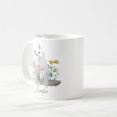 Mug Nom personnalisé | Amoureux de les chats blancs (Devant gauche)