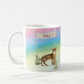 Mug Nom personnalisé Animal de chat Abyssinian (Gauche)