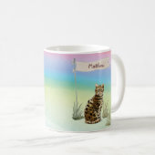 Mug Nom personnalisé Animal de chat Bengale (Devant droit)