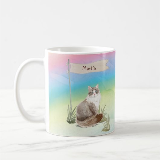 Mug Nom personnalisé Animal de chat de Sibérie (Gauche)