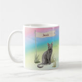 Mug Nom personnalisé Animal de chat russe bleu (Gauche)