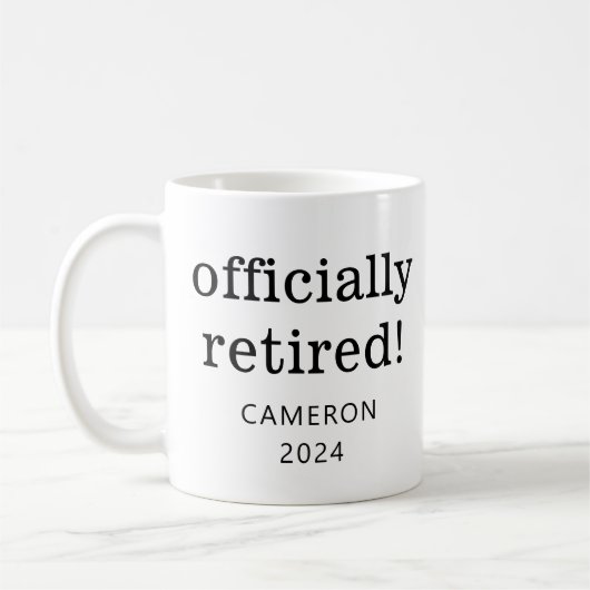 Mug Nom personnalisé Année Retraite Cadeau Retraité (Gauche)