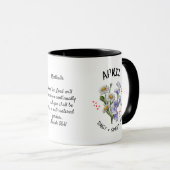 Mug Nom personnalisé APRIL Mois de naissance Fleur Chr (Devant droit)