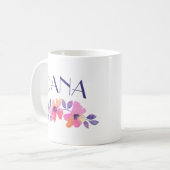 Mug Nom personnalisé Aquarelle Fleurs Café (Devant gauche)