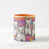 Mug Nom personnalisé arc-en-ciel et chiots Mug. Café M (Centre)