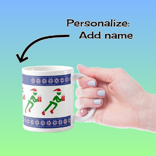 Mug Nom personnalisé athlètes de Noël