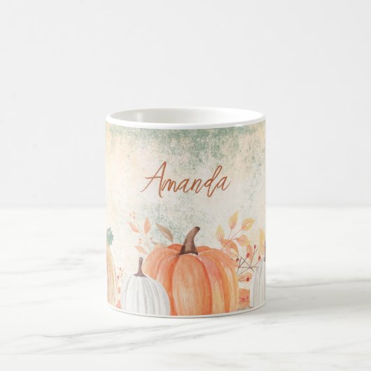 Mug Nom personnalisé Automne rustique (Centre)