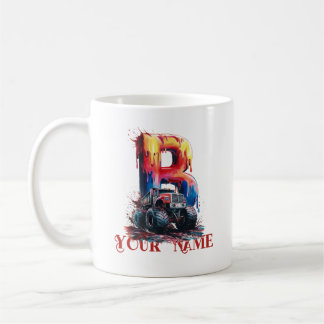 Mug Nom personnalisé 'B' Boue Splatter Monstrous Truc