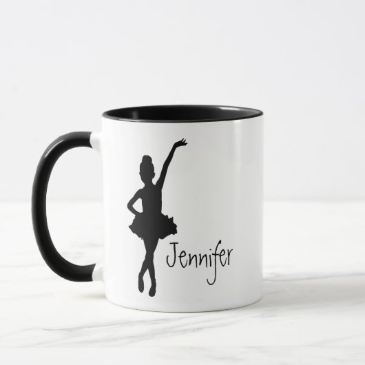 Mug Nom personnalisé Ballerina Ballet Dancer Silhouett (Gauche)