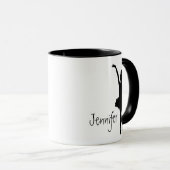 Mug Nom personnalisé Ballerina Ballet Dancer Silhouett (Devant droit)
