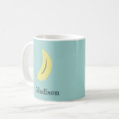 Mug Nom personnalisé banane peinte sur bleu (Devant gauche)