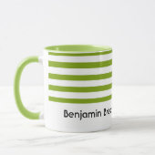 Mug Nom personnalisé bandes vert et blanc (Gauche)