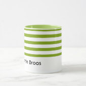 Mug Nom personnalisé bandes vert et blanc (Centre)