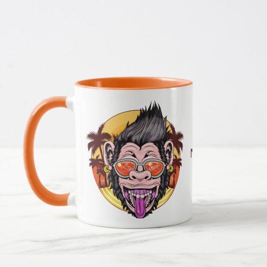 Mug Nom personnalisé Beach Monkey (Gauche)