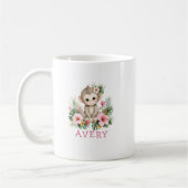 Mug Nom personnalisé bébé singe Safari Jungle (Gauche)