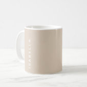 Mug Nom personnalisé beige minimaliste moderne (Devant gauche)