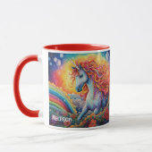 Mug Nom personnalisé belle licorne (Gauche)