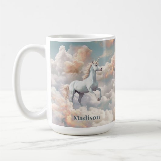 Mug Nom personnalisé belle licorne (Gauche)