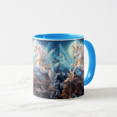 Mug Nom personnalisé belle licorne (Devant droit)
