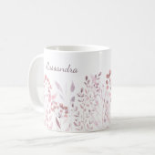 Mug Nom personnalisé Blue Lavender Botanical Foliage (Devant gauche)