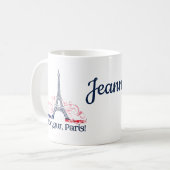 Mug Nom personnalisé Bonjour Paris France (Devant gauche)