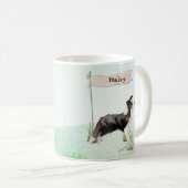 Mug Nom personnalisé Bordure Collie chien animal (Devant droit)