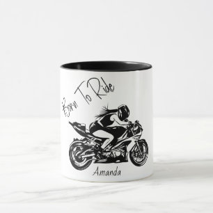 Mug Nom personnalisé Born To Ride