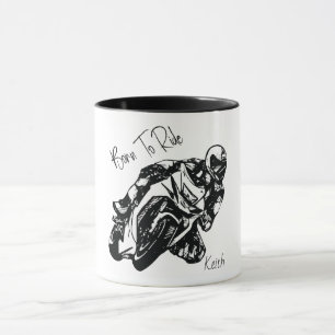Mug Nom personnalisé Born To Ride