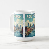 Mug Nom personnalisé Boston Massachusetts (Devant gauche)