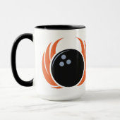 Mug Nom personnalisé Boule de Bowling avec flamme (Gauche)