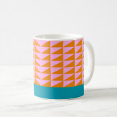 Mug Nom personnalisé Bright Colorée Géométrique Bleu (Devant droit)