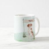 Mug Nom personnalisé Brittany Pet Dog (Devant droit)