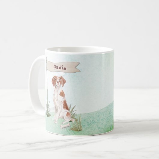 Mug Nom personnalisé Brittany Pet Dog (Devant gauche)