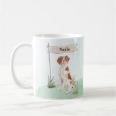 Mug Nom personnalisé Brittany Pet Dog (Gauche)