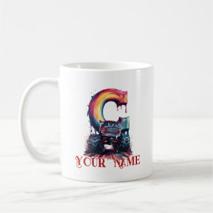 Mug Nom personnalisé 'C' Monstrueux Camion Tache de Bo