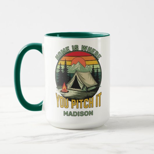 Mug Nom personnalisé Camping (Gauche)